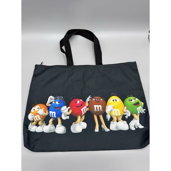 M & M’s World Black Zip Up Bag W/ Handles Black - Picture 1 of 6